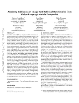Assessing Brittleness of Image-Text Retrieval Benchmarks from
  Vision-Language Models Perspective