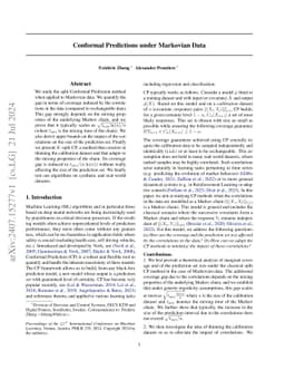 Conformal Predictions under Markovian Data