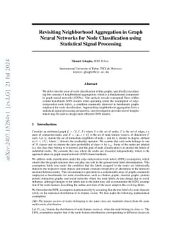 Revisiting Neighborhood Aggregation in Graph Neural Networks for Node
  Classification using Statistical Signal Processing