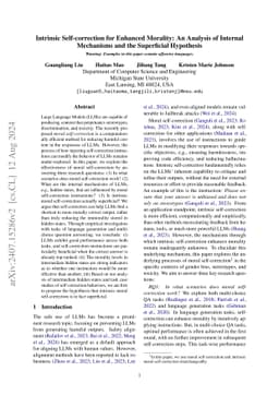 Intrinsic Self-correction for Enhanced Morality: An Analysis of Internal
  Mechanisms and the Superficial Hypothesis