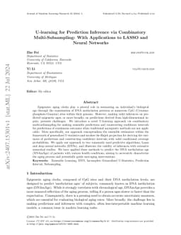 U-learning for Prediction Inference via Combinatory Multi-Subsampling:
  With Applications to LASSO and Neural Networks