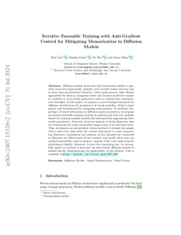 Iterative Ensemble Training with Anti-Gradient Control for Mitigating Memorization in Diffusion Models