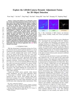 Explore the LiDAR-Camera Dynamic Adjustment Fusion for 3D Object
  Detection