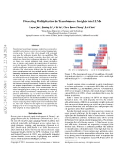 Dissecting Multiplication in Transformers: Insights into LLMs