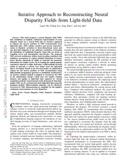 Iterative approach to reconstructing neural disparity fields from
  light-field data
