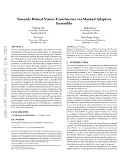 Towards Robust Vision Transformer via Masked Adaptive Ensemble