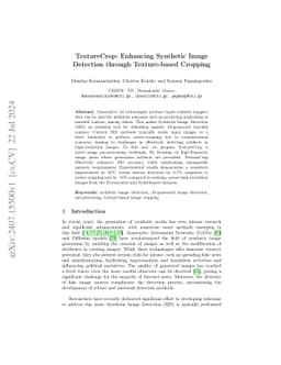 TextureCrop: Enhancing Synthetic Image Detection through Texture-based Cropping