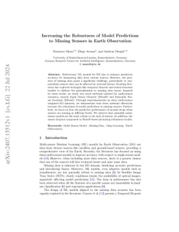 Increasing the Robustness of Model Predictions to Missing Sensors in
  Earth Observation