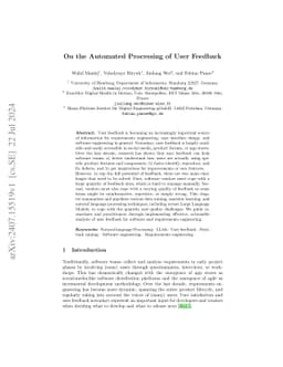On the Automated Processing of User Feedback