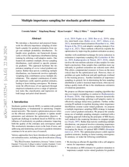 Multiple Importance Sampling for Stochastic Gradient Estimation