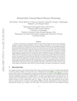 Interpretable Concept-Based Memory Reasoning