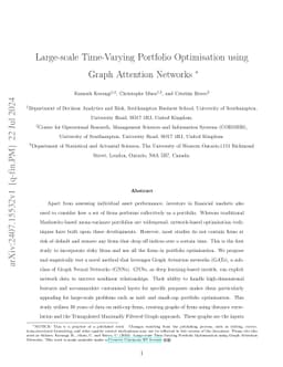 Large-scale Time-Varying Portfolio Optimisation using Graph Attention Networks