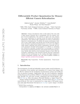 Differentiable Product Quantization for Memory Efficient Camera
  Relocalization