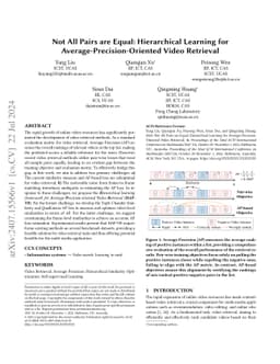 Not All Pairs are Equal: Hierarchical Learning for
  Average-Precision-Oriented Video Retrieval