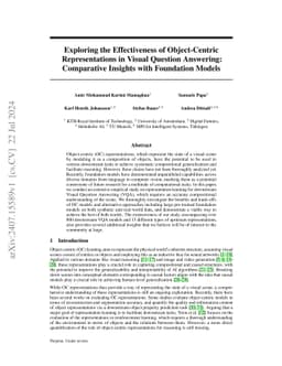 Exploring the Effectiveness of Object-Centric Representations in Visual Question Answering: Comparative Insights with Foundation Models