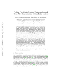 Probing Fine-Grained Action Understanding and Cross-View Generalization
  of Foundation Models