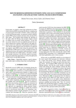 DSP-informed bandwidth extension using locally-conditioned excitation
  and linear time-varying filter subnetworks