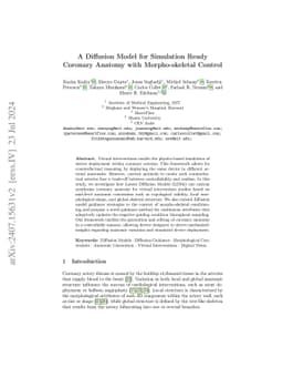 A Diffusion Model for Simulation Ready Coronary Anatomy with
  Morpho-skeletal Control