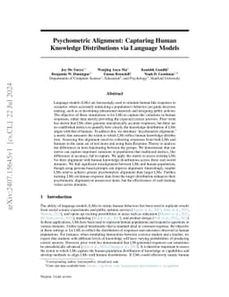 Psychometric Alignment: Capturing Human Knowledge Distributions via
  Language Models