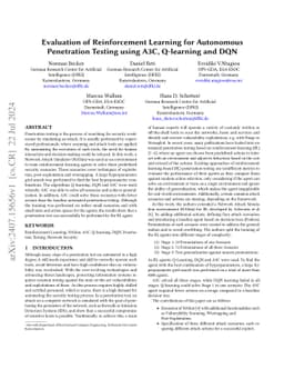 Evaluation of Reinforcement Learning for Autonomous Penetration Testing
  using A3C, Q-learning and DQN