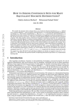 How to Shrink Confidence Sets for Many Equivalent Discrete
  Distributions?
