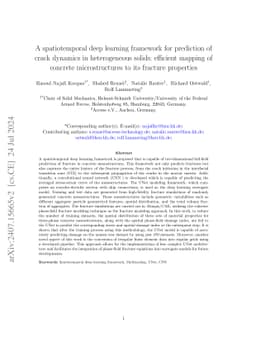 A spatiotemporal deep learning framework for prediction of crack
  dynamics in heterogeneous solids: efficient mapping of concrete
  microstructures to its fracture properties