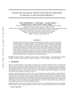 Computer Audition: From Task-Specific Machine Learning to Foundation
  Models