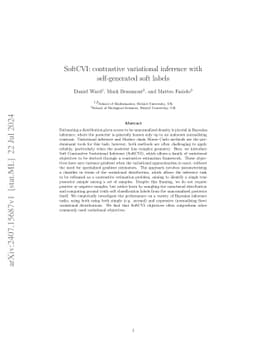 SoftCVI: Contrastive variational inference with self-generated soft labels