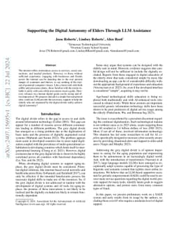 Supporting the Digital Autonomy of Elders Through LLM Assistance