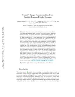 SwinSF: Image Reconstruction from Spatial-Temporal Spike Streams