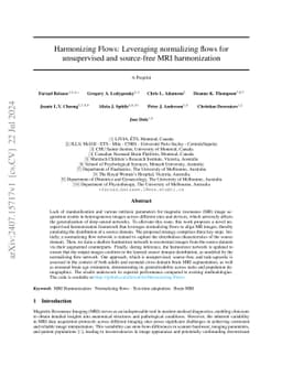 Harmonizing Flows: Leveraging normalizing flows for unsupervised and
  source-free MRI harmonization
