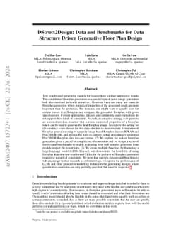 DStruct2Design: Data and Benchmarks for Data Structure Driven Generative
  Floor Plan Design