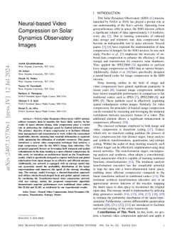 Neural-based Video Compression on Solar Dynamics Observatory Images