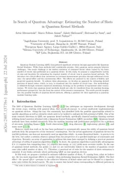 In Search of Quantum Advantage: Estimating the Number of Shots in
  Quantum Kernel Methods
