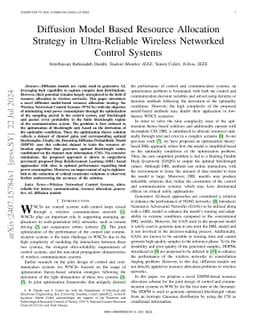 Diffusion Model Based Resource Allocation Strategy in Ultra-Reliable
  Wireless Networked Control Systems