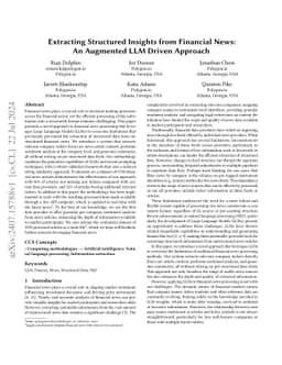 Extracting Structured Insights from Financial News: An Augmented LLM
  Driven Approach