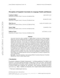Perceptions of Linguistic Uncertainty by Language Models and Humans