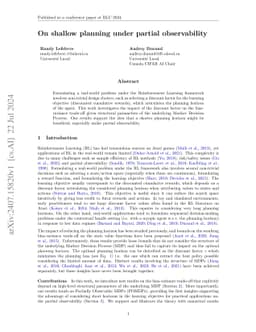 On shallow planning under partial observability