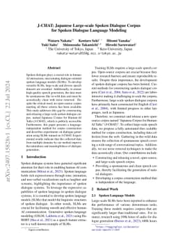 J-CHAT: Japanese Large-scale Spoken Dialogue Corpus for Spoken Dialogue
  Language Modeling