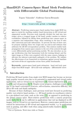 HandDGP: Camera-Space Hand Mesh Prediction with Differentiable Global
  Positioning