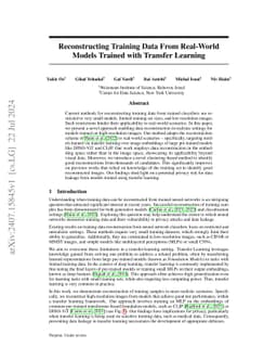 Reconstructing Training Data From Real World Models Trained with
  Transfer Learning