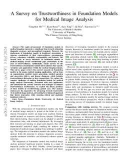 A Survey on Trustworthiness in Foundation Models for Medical Image
  Analysis