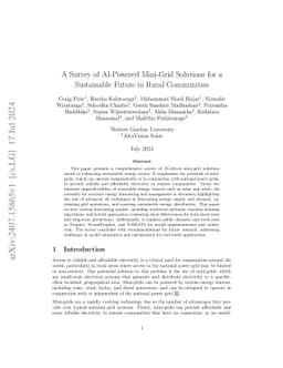 A Survey of AI-Powered Mini-Grid Solutions for a Sustainable Future in
  Rural Communities