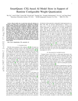 SmartQuant: CXL-based AI Model Store in Support of Runtime Configurable
  Weight Quantization