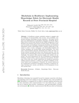 Blockchain in Healthcare: Implementing Hyperledger Fabric for Electronic
  Health Records at Frere Provincial Hospital
