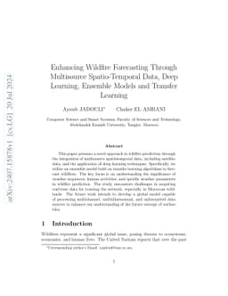 Enhancing Wildfire Forecasting Through Multisource Spatio-Temporal Data,
  Deep Learning, Ensemble Models and Transfer Learning