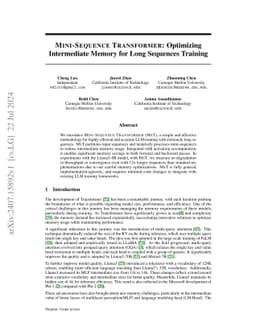 MINI-SEQUENCE TRANSFORMER: Optimizing Intermediate Memory for Long
  Sequences Training