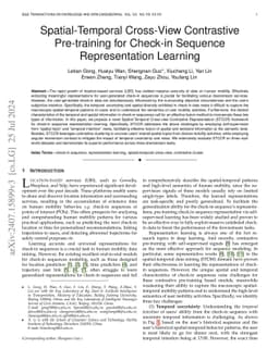 Spatial-Temporal Cross-View Contrastive Pre-training for Check-in
  Sequence Representation Learning