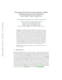 Finetuning Generative Large Language Models with Discrimination
  Instructions for Knowledge Graph Completion