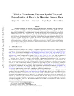 Diffusion Transformer Captures Spatial-Temporal Dependencies: A Theory for Gaussian Process Data